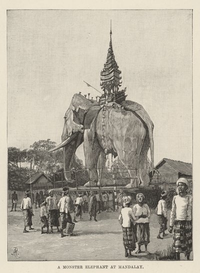 Ein riesiger Elefant in Mandalay von Amedee Forestier